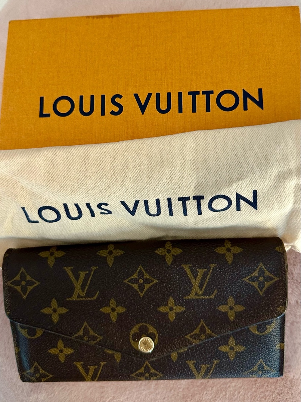 Louis Vuitton Signature Monogram Button-Snap Wallet